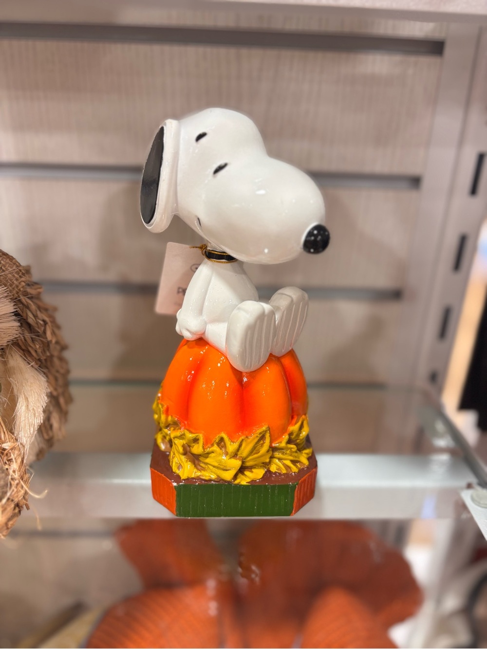 Snoopy Figurine Sitting on Pumpkin perfect for fall
